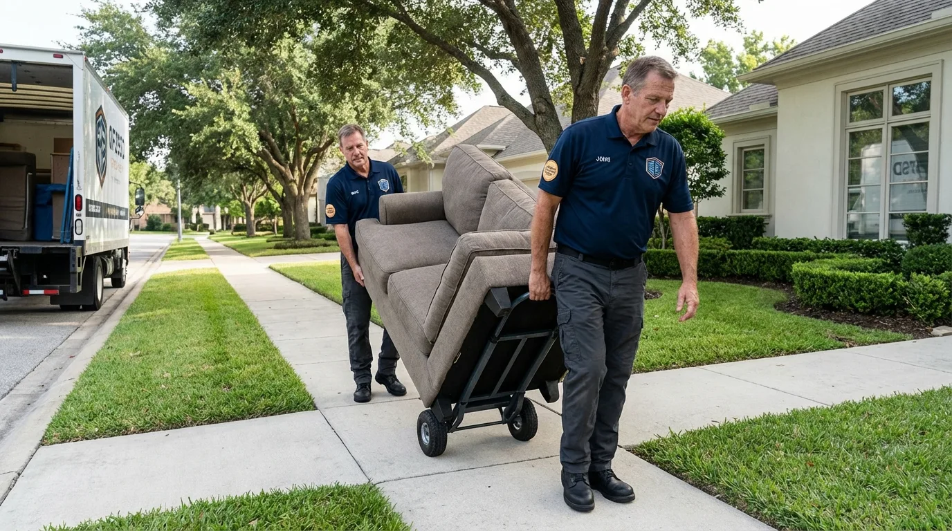 Local residential moving crew loading furniture in Porcupine, SD